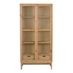 Witryna w dekorze dębu z drzwiami przesuwnymi 100x203 cm Hazelton – Rowico obraz