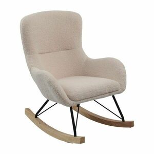 Beżowy dziecięcy fotel bujany z materiału bouclé Rocky – Vipack obraz