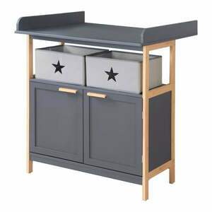 Antracytowa niska komoda dziecięca z przewijakiem 87x75 cm Berlin – Roba obraz