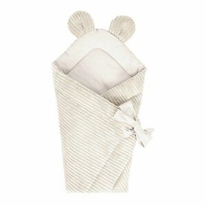 Beżowy rożek niemowlęcy sztruksowy 35x65 cm – Meowbaby obraz