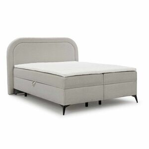 Jasnoszare łóżko kontynentalne ze schowkiem 200x200 cm Ornes – Ropez obraz