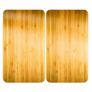 Płyty ochronne na kuchenkę ze szkła hartowanego zestaw 2 szt. 52x30 cm Wooden – Maximex obraz