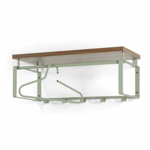 Brązowy/szarozielony metalowy wieszak ścienny z półką 70 cm Rex – Spinder Design obraz