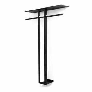 Czarny stalowy wieszak ścienny z półką 100 cm Luno Large – Spinder Design obraz