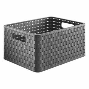 Ciemnoszary koszyk z plastiku z recyklingu Country – Rotho obraz