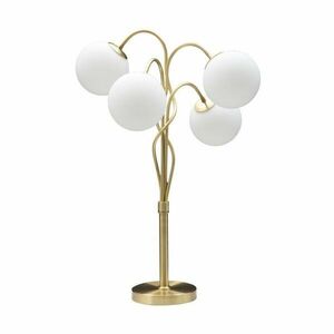 Lampa stołowa w biało-złotym kolorze ze szklanym kloszem (wysokość 74 cm) Glamy – Mauro Ferretti obraz