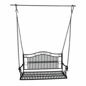 Czarna metalowa huśtawka ogrodowa Cumbal – Garden Pleasure obraz