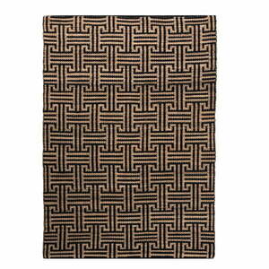 Czarno-naturalny dywan z mieszanki juty tkany ręcznie 200x290 cm Meander Jute – Flair Rugs obraz