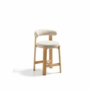 Beżowo-naturalny hoker z litego drewna jesionowego (wysokość siedziska 65 cm) Granite – Kave Home obraz