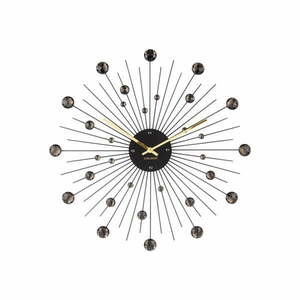 Czarny zegar Karlsson Sunburst, ø 50 cm obraz