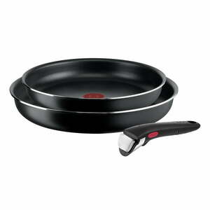 Zestaw aluminiowych patelni 3 el. Ingenio Easy Cook & Clean Black – Tefal obraz