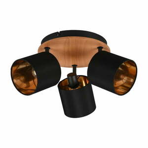 Czarno-naturalna lampa punktowa ø 12 cm Tommy – Reality obraz