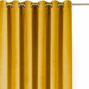 Musztardowa aksamitna zasłona częściowo zaciemniająca (dimout) 200x300 cm Velto – Filumi obraz