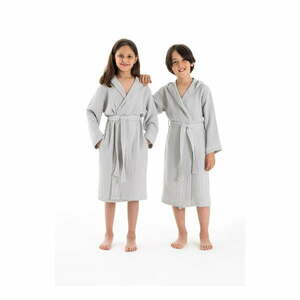 Szary szlafrok dziecięcy muślinowy w rozmiarze 9-10 lat Muslin – Foutastic obraz