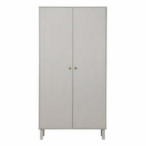 Jasnoszara szafa z litego drewna sosnowego 100x195 cm Madu – WOOOD obraz