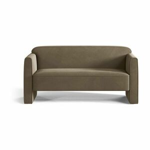 Szarobrązowa aksamitna sofa 140 cm Abby – Micadoni obraz