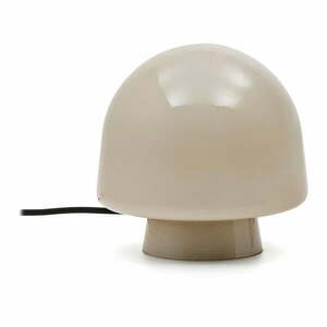 Szarobeżowa lampa stołowa ze szklanym kloszem (wysokość 20 cm) Reig – Kave Home obraz