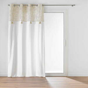 Biało-beżowa zasłona z mieszanki bawełny 140x240 cm Altea – douceur d'intérieur obraz