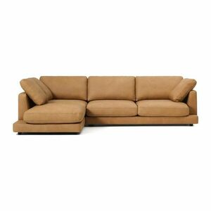 Brązowy skórzany narożnik (lewostronny/z szezlongiem) Gala – Kave Home obraz