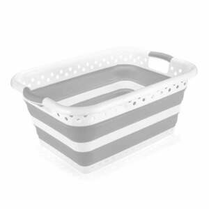 Biało-szary plastikowy kosz na pranie 40 l – Addis obraz