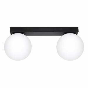 Czarna lampa sufitowa ze szklanym kloszem ø 12 cm Umerta – Sollux obraz