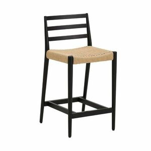 Czarno-naturalny hoker z litego drewna dębowego (wysokość siedziska 65 cm) Analy – Kave Home obraz