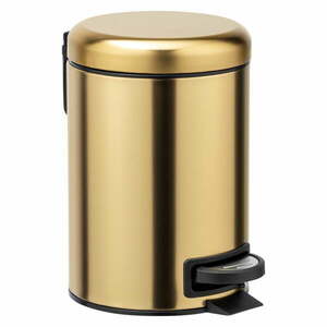 Kosz na śmieci z pedałem ze stali nierdzewnej w kolorze złota 3 l Leman – Wenko obraz