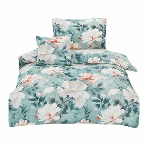 Turkusowa pościel jednoosobowa z mikrosatyny 3-częściowa 140x200 cm Selma – My House obraz