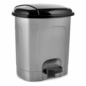 Szary plastikowy kosz na śmieci z pedałem 30 l – Orion obraz