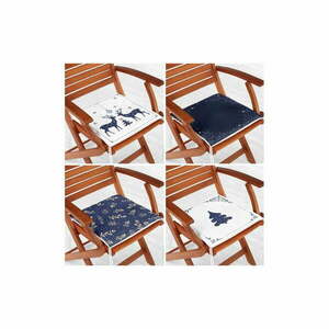 Poduszki na krzesła ze świątecznym motywem zestaw 4 szt. 40x40 cm Blue Christmas – Mila Home obraz