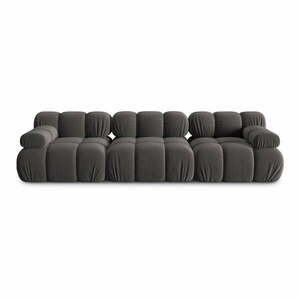 Ciemnoszara aksamitna sofa 282 cm Bellis – Micadoni Home obraz