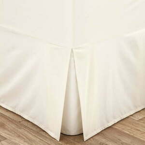 Kremowy pokrowiec na ramę łóżka z perkalu z gumką 135x190 cm Easy Iron Percale – Catherine Lansfield obraz