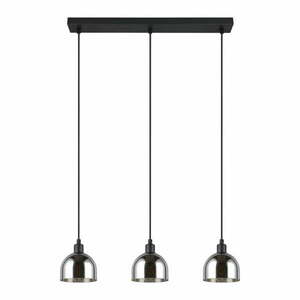 Lampa wisząca w czarno-srebrnym kolorze ze szklanym kloszem Molly – Reality obraz