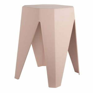 Jasnoróżowy plastikowy stołek Cherish – Leitmotiv obraz