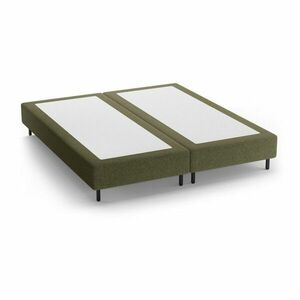 Zielone tapicerowane łóżko dwuosobowe bez zagłówka 180x200 cm Whale – Micadoni obraz