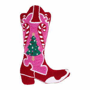 Poduszka dekoracyjna ze świątecznym motywem z materiału bouclé 48x35 cm Santa's Howdy Christmas Boot – Catherine Lansfield obraz