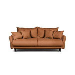 Brązowa sztruksowa rozkładana/ze schowkiem sofa 215 cm Bjork – Bonami Selection obraz