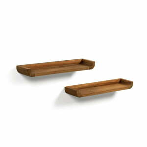 Półki z litego drewna tekowego zestaw 2 szt. 50 cm Shamel – Kave Home obraz