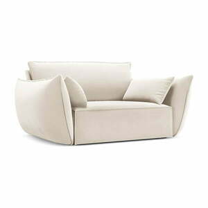 Beżowy aksamitny fotel Vanda – Mazzini Sofas obraz