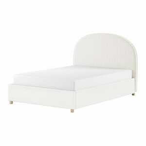 Białe tapicerowane łóżko dwuosobowe ze schowkiem i stelażem 140x200 cm Moon – Vipack obraz