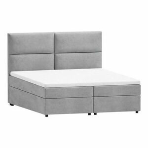 Jasnoszare łóżko boxspring ze schowkiem 160x200 cm Rico – Ropez obraz