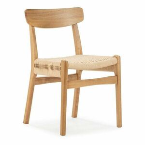 Krzesła zestaw 2 szt. z litego drewna kauczukowego w naturalnym kolorze Biel – MOME obraz