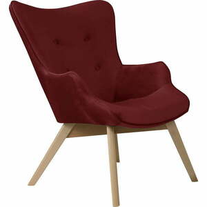 Czerwony aksamitny fotel Niko – Ropez obraz