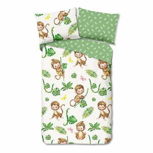 Zielono-beżowa bawełniana pościel dziecięca jednoosobowa 140x200 cm Play – Good Morning obraz
