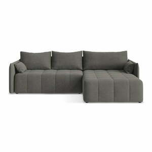 Ciemnoszary rozkładany/ze schowkiem narożnik (prawostronny/z szezlongiem) Moku – Makamii obraz