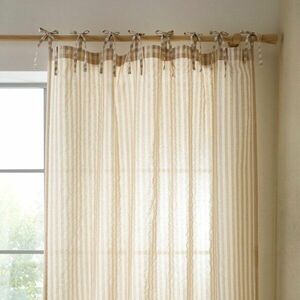 Beżowa zasłona 140x229 cm Zanzibar Woven Stripe – Pineapple Elephant obraz