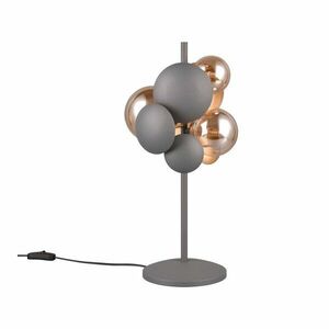 Lampa stołowa w szaro-złotym kolorze ze szklanym kloszem (wys. 50 cm) Bubble – Trio Select obraz