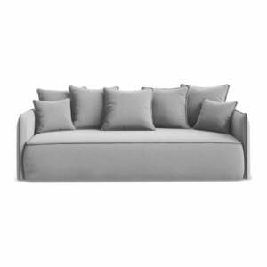 Jasnoszara aksamitna rozkładana/ze schowkiem sofa 225 cm Hula – Makamii obraz