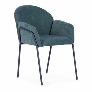 Niebieskie tapicerowane fotele jadalniane zestaw 2 szt. Aslin – MOME obraz