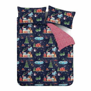 Niebieska pościel dwuosobowa 200x200 cm Ski Village – Catherine Lansfield obraz